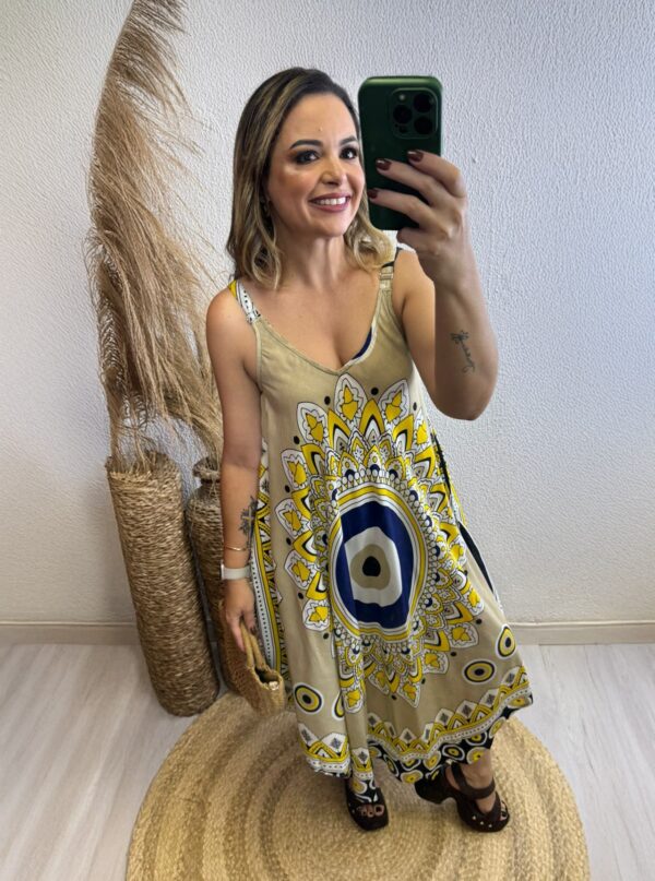 Vestido Trapézio Midi Olho Grego - Image 3